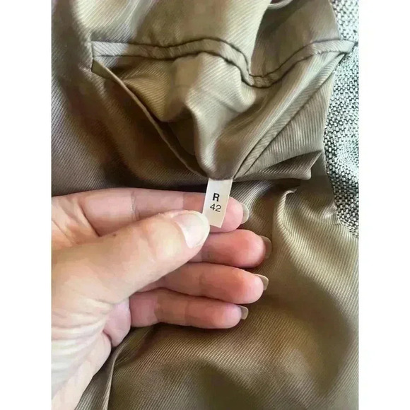 Barrington 100% SILK Tweed Sport Coat Blazer Jacket 2 Bttn Brown White Black 42R - Picture 8 of 8